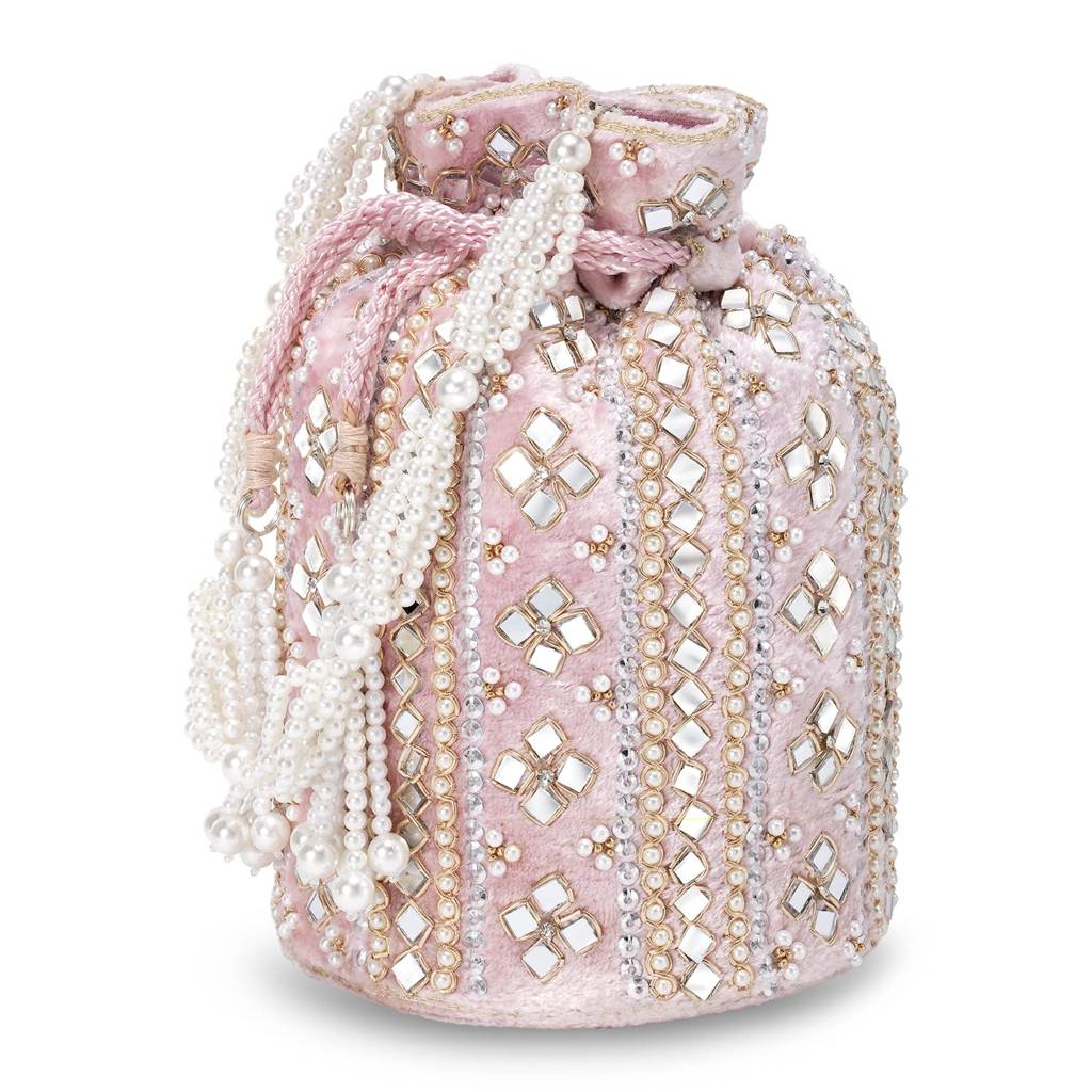 Potli Bags For Women Evening Bag Clutch Ethnic Bride Purse With Drawstring (P25Pk) : P25PK