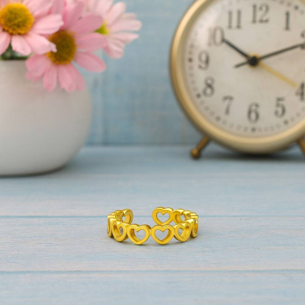 Adjustable Heart Toe Ring - Sterling Silver : TR-0001