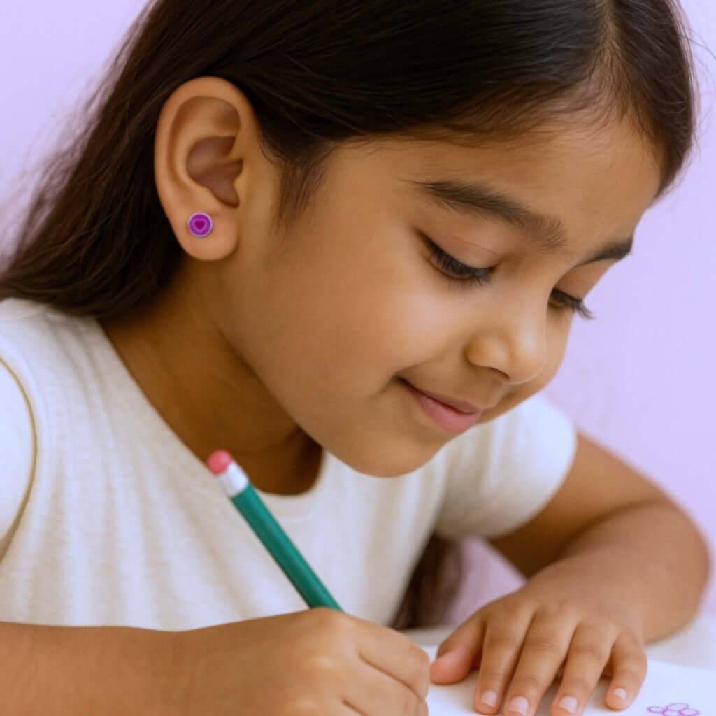 Sweetheart Pop 925 Sterling Silver Stud Earrings For Kids : NERWW01400281