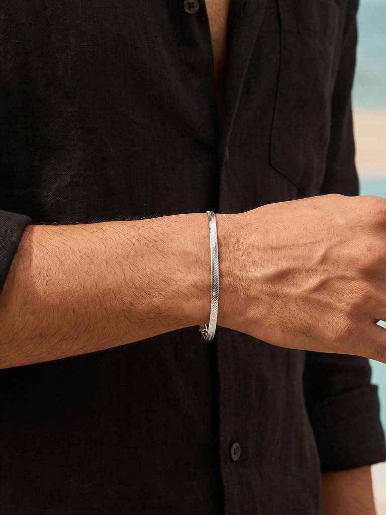 925 Silver Herringbone Bracelet : CTGB250
