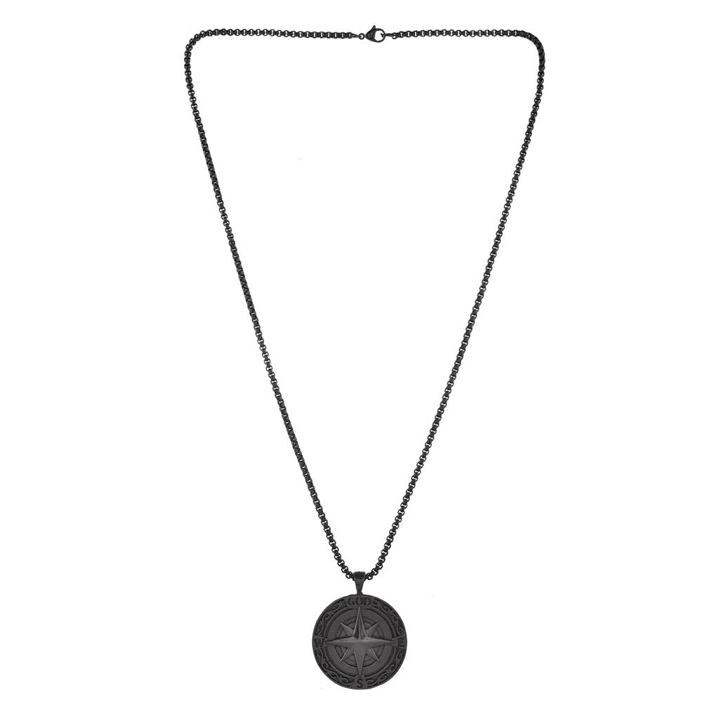 Eclipse Compass Black Mens Pendant : 8905124537635