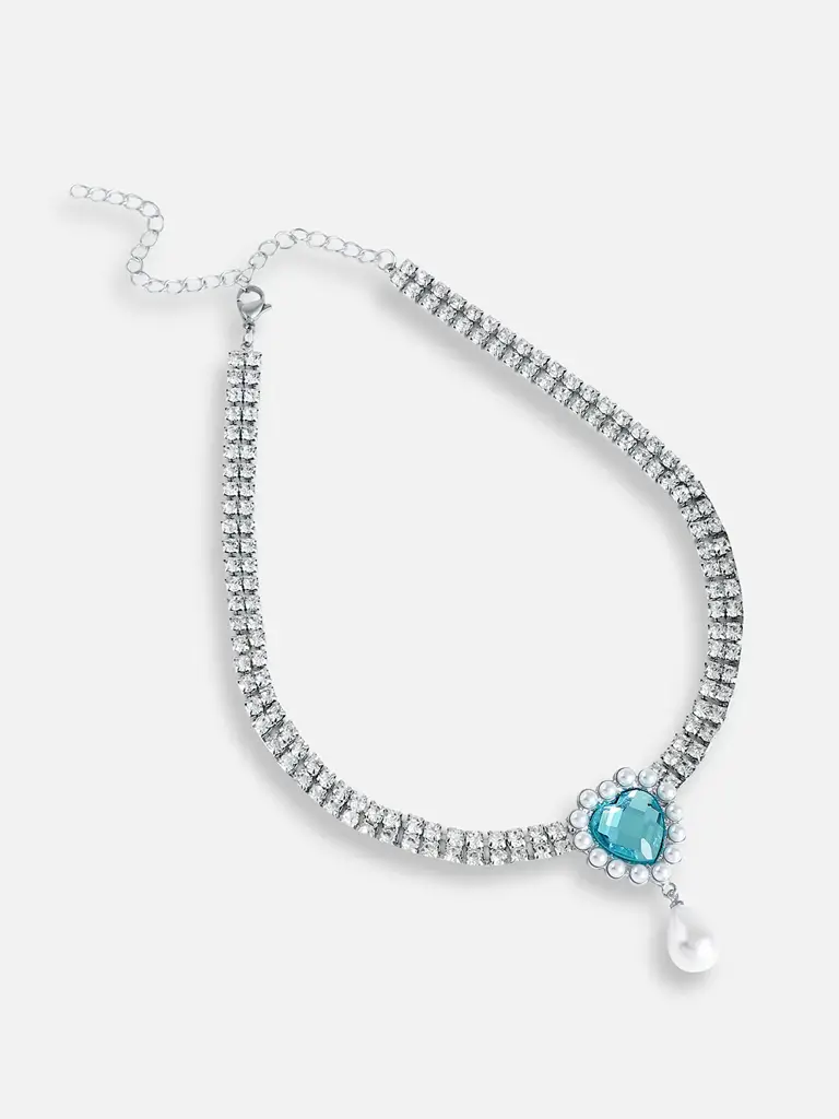 Tameka-Silver Plated Pearls Casual Necklace For Women : SOHNCK4975
