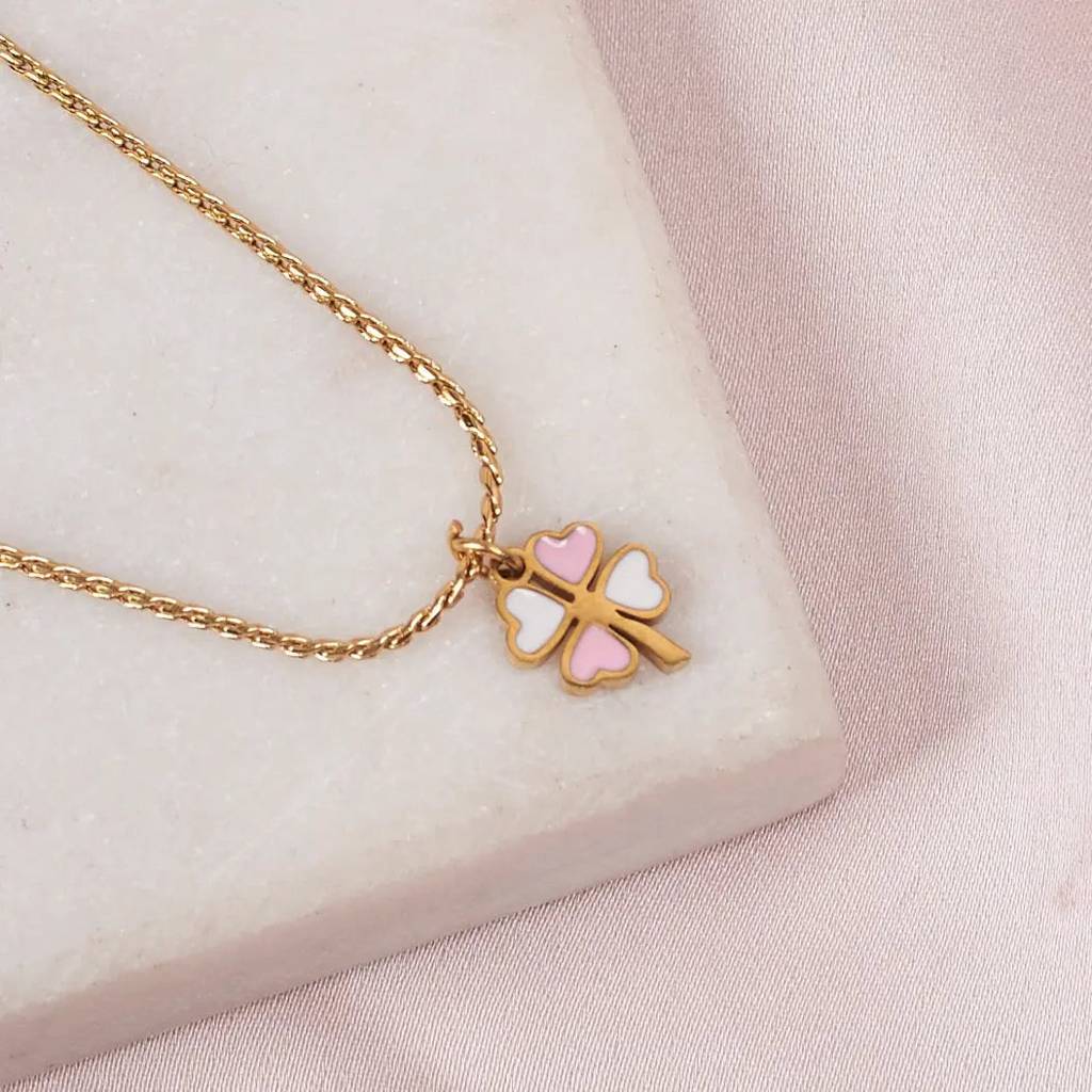 Blush Blossom Necklace And Ring Set : NRC-030-G-PNK-1
