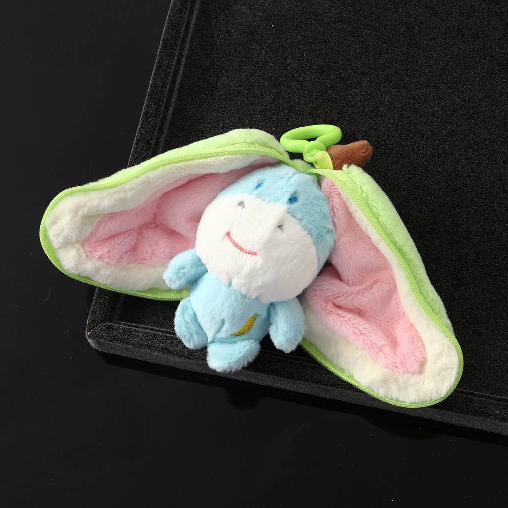 Kawaii Hideaway Plushy Zipper Bag Charm : C-BG-0030-GR