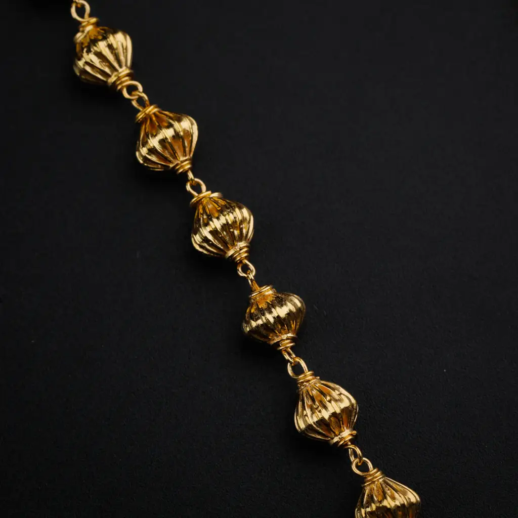 Silver Beads Necklace |  92.5 Silver | 22K Gold Plated : 84747671