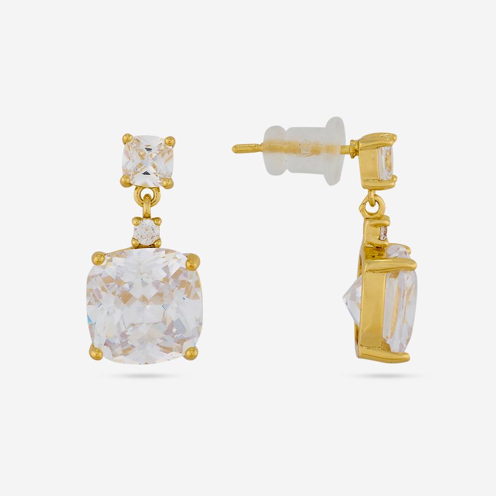 White Gold - Plated Casual Wear Trendy Zircon Earring - 460397 : 460397