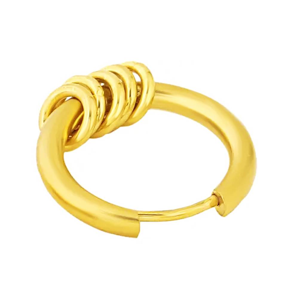 Gold Plated Stylish Hoop Huggie Bali Earrings Fashion Jewellery Gift For Men & Boys : PX9ME62G-S