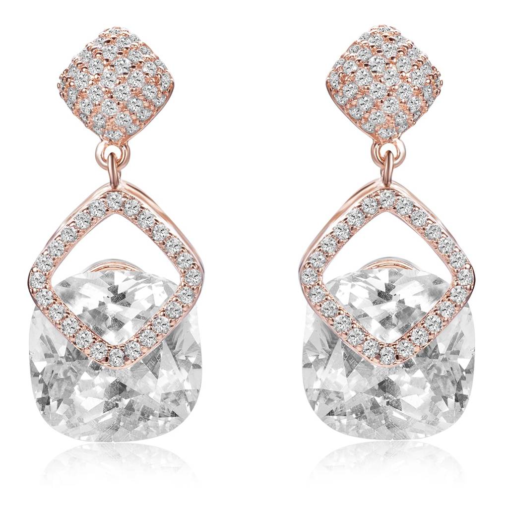 Cubic Zirconia & Crystals Studded Fancy Drop Earring Gift For Women & Girls : PF68E345C
