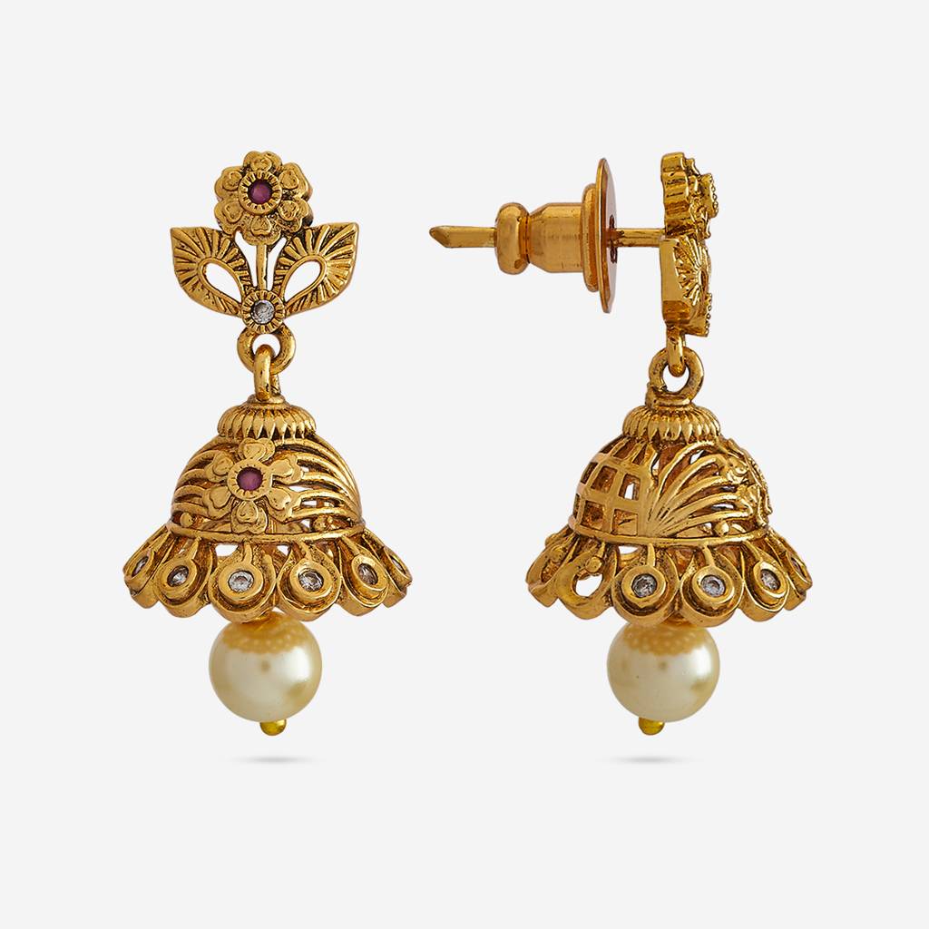 Ruby Gold - Plated Festive Antique Earring - 442554 : 442554