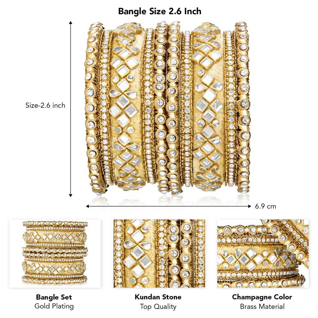 Studded Traditional Chuda Bangle Set For Women : PF51B105LCTW