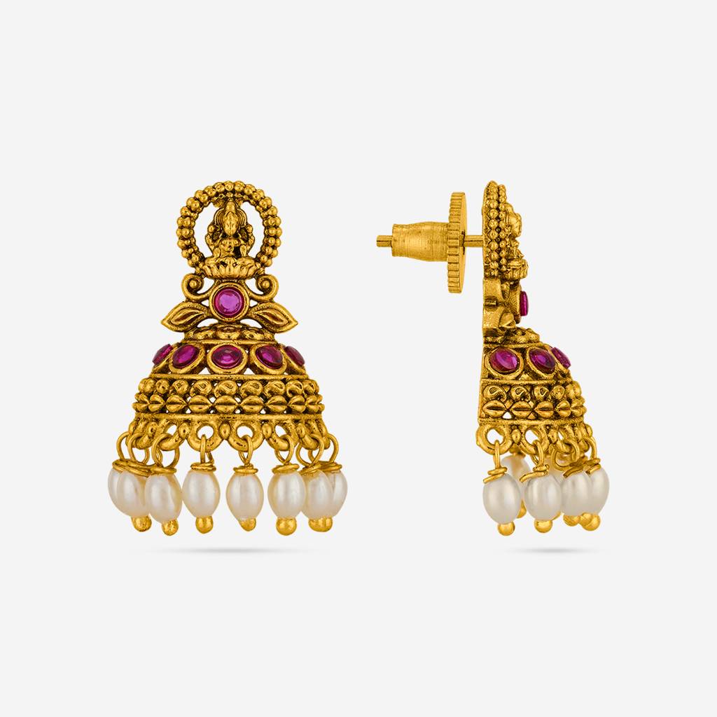 Ruby Gold - Plated Festive Antique Earring - 467607 : 467607