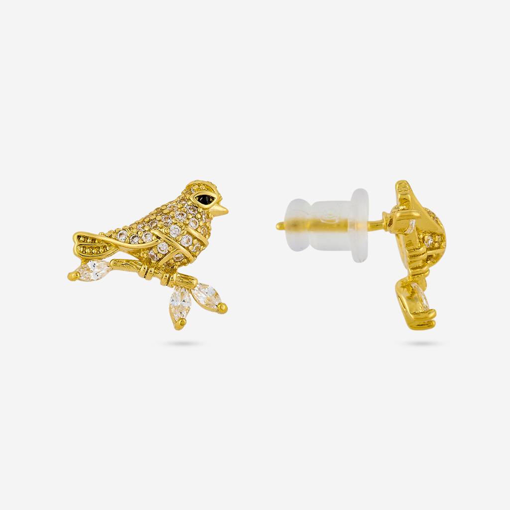 White Gold - Plated Casual Wear Trendy Zircon Earring - 460358 : 460358