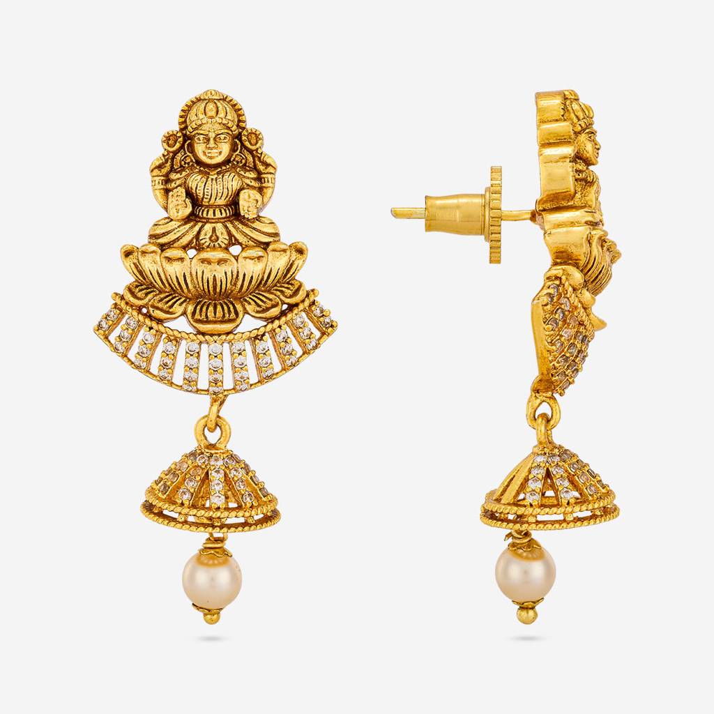 White Gold - Plated Festive Antique Earring - 465170 : 465170