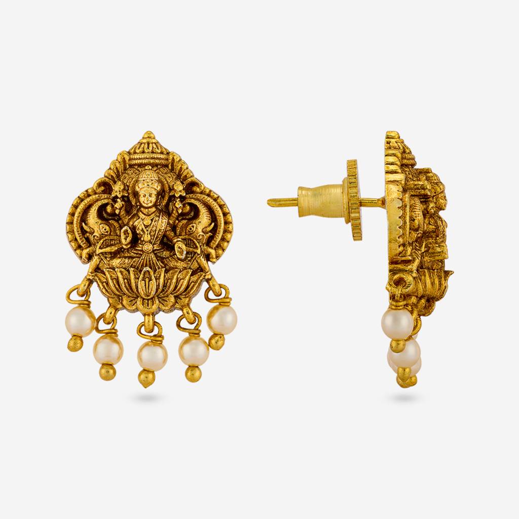 Pearl Gold - Plated Festive Antique Earring - 466756 : 466756