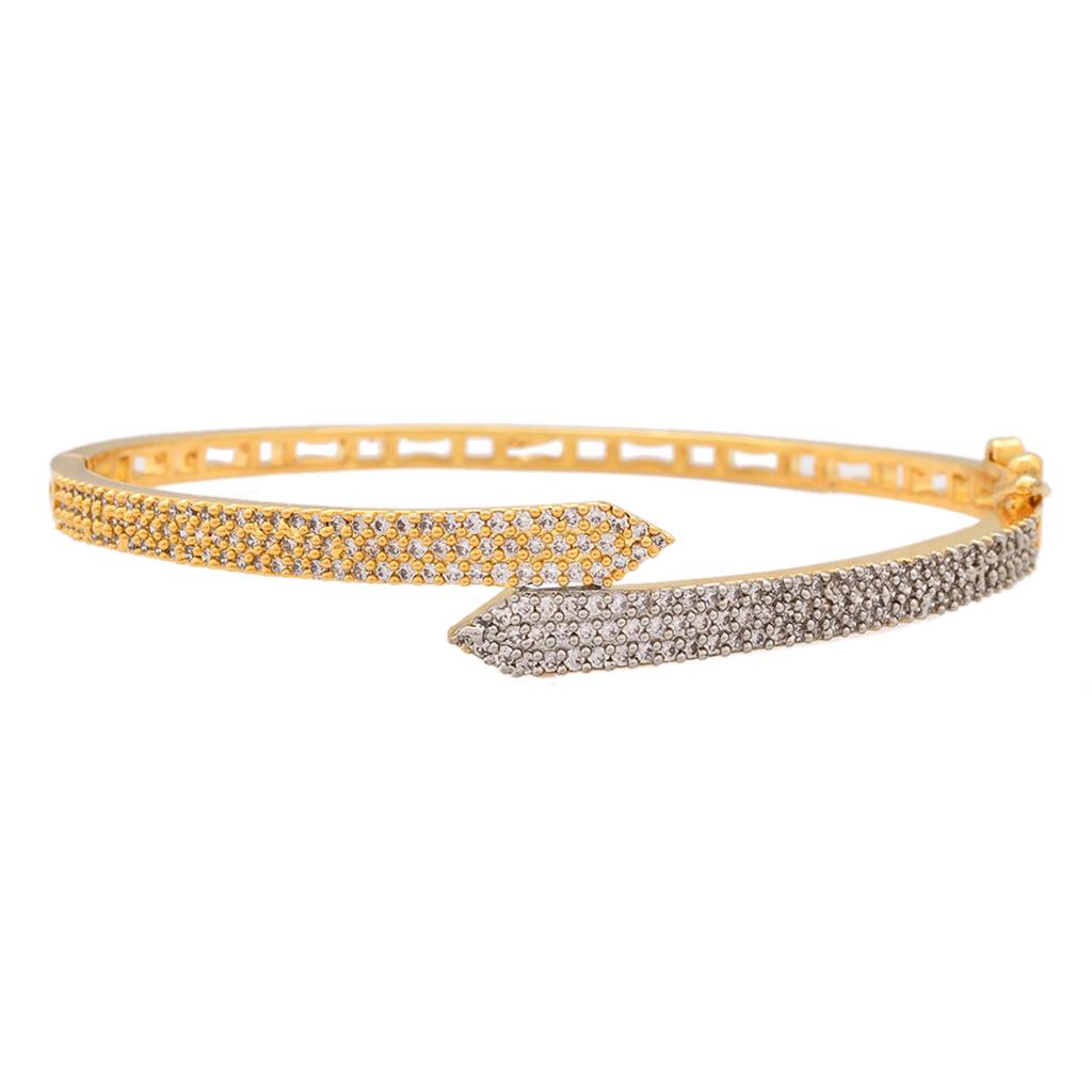 Dazzling Dual Tone American Diamond Bracelet : 8905124539684