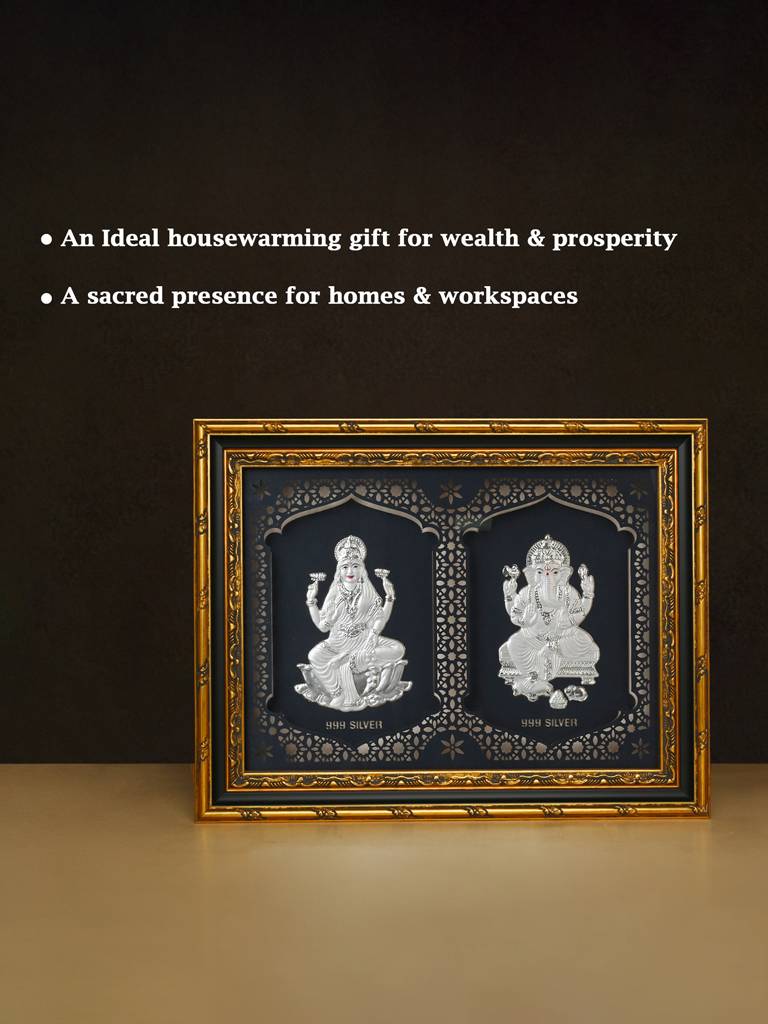Pure 999 Silver Lakshmi Ganesh Wall Art : CPGFT339