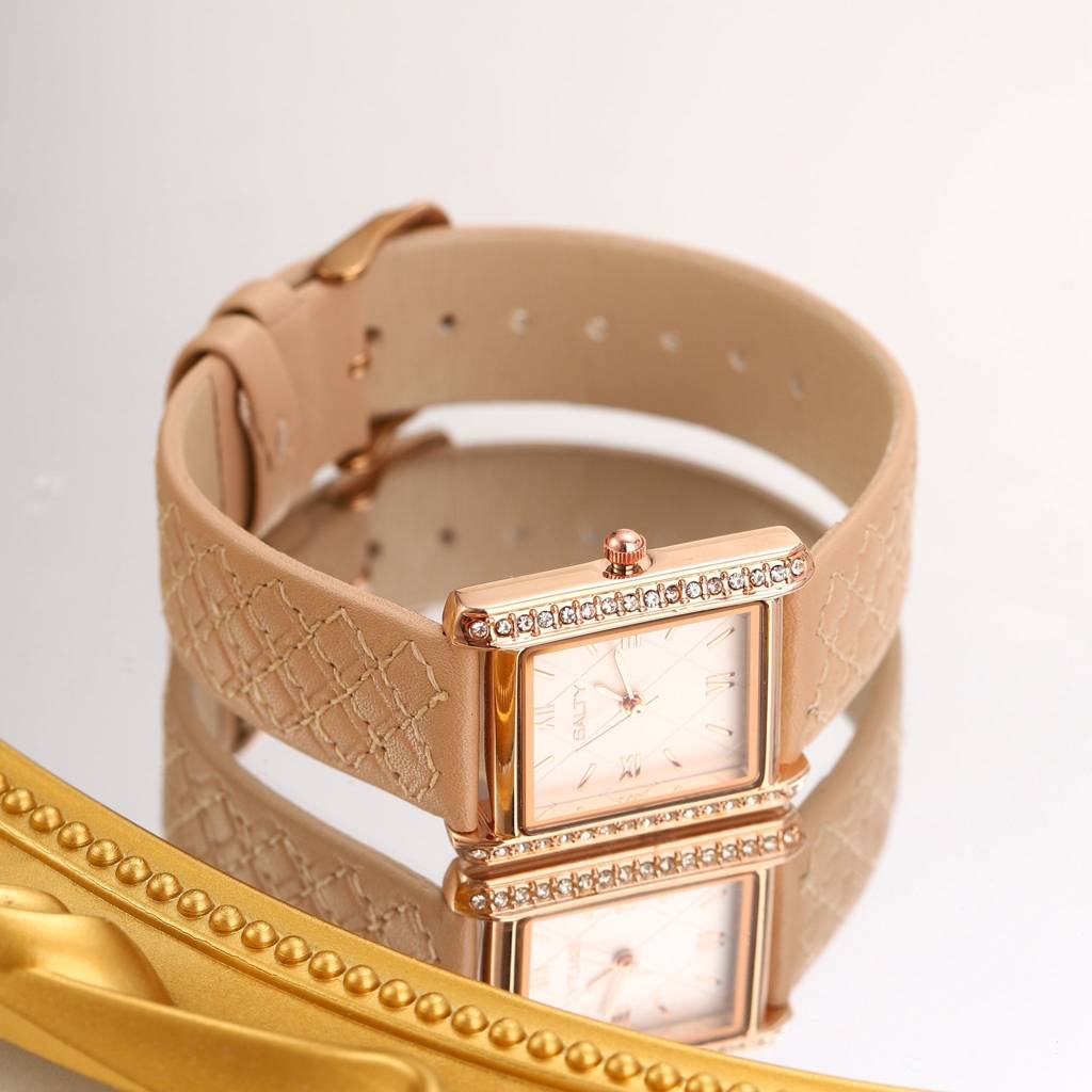Water Resistant Modora White Dial Bezel Strap Watch : WT-S-0032-PK-WH