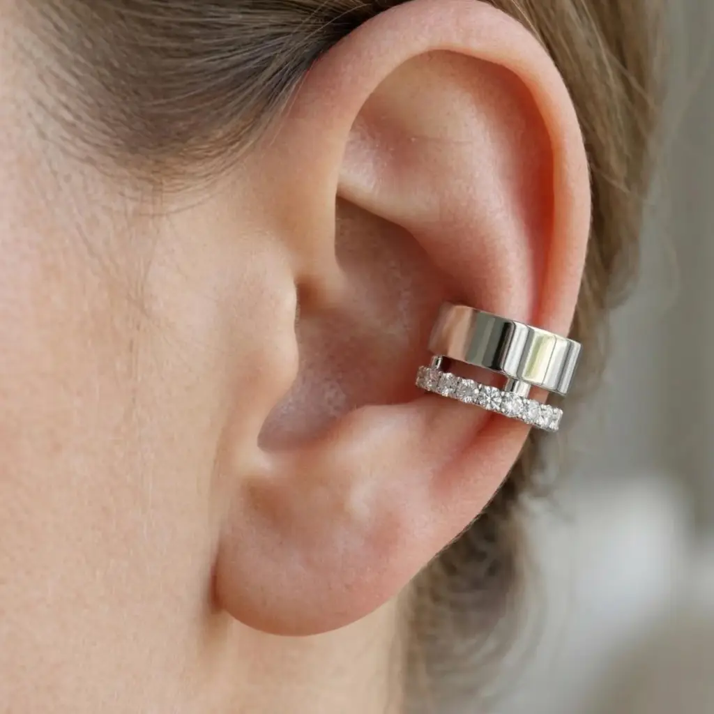 Mortex Pure Silver Earcuff : VECF08-SL-W