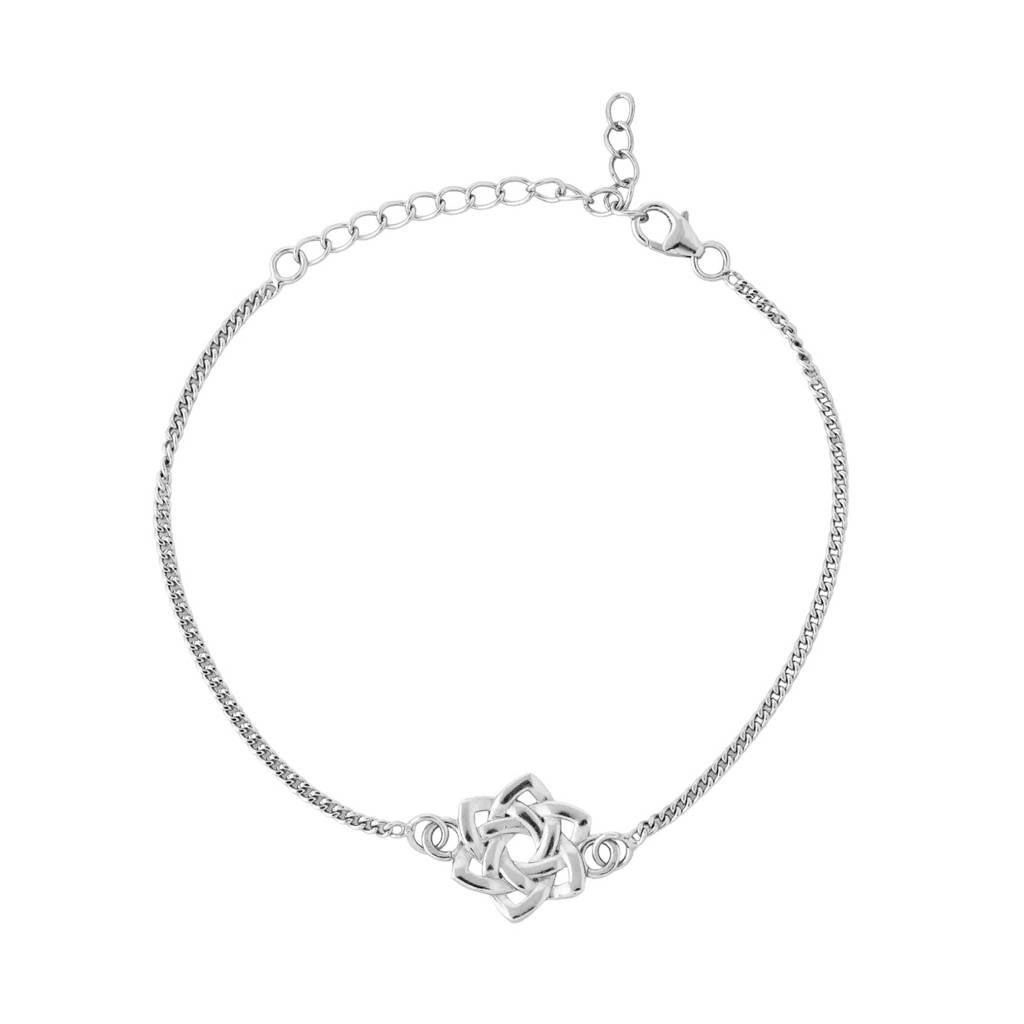 Sterling Silver Knot Bracelet Rakhi With Cubic Zirconia For Him : 8905124531503