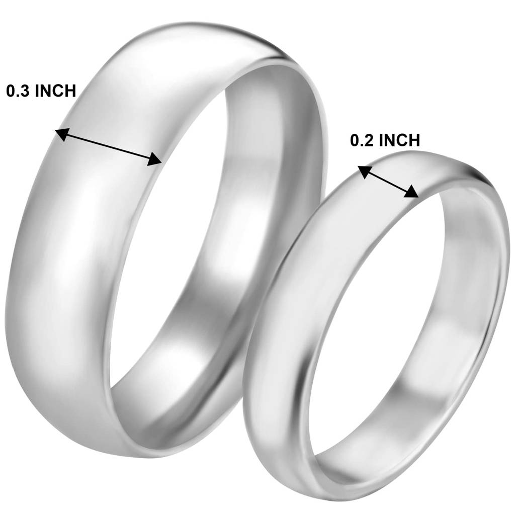 Sliver Plated Wedding Engagement Promise Band Couple Rings Gift Sets For Men & Women : PFCCR37S