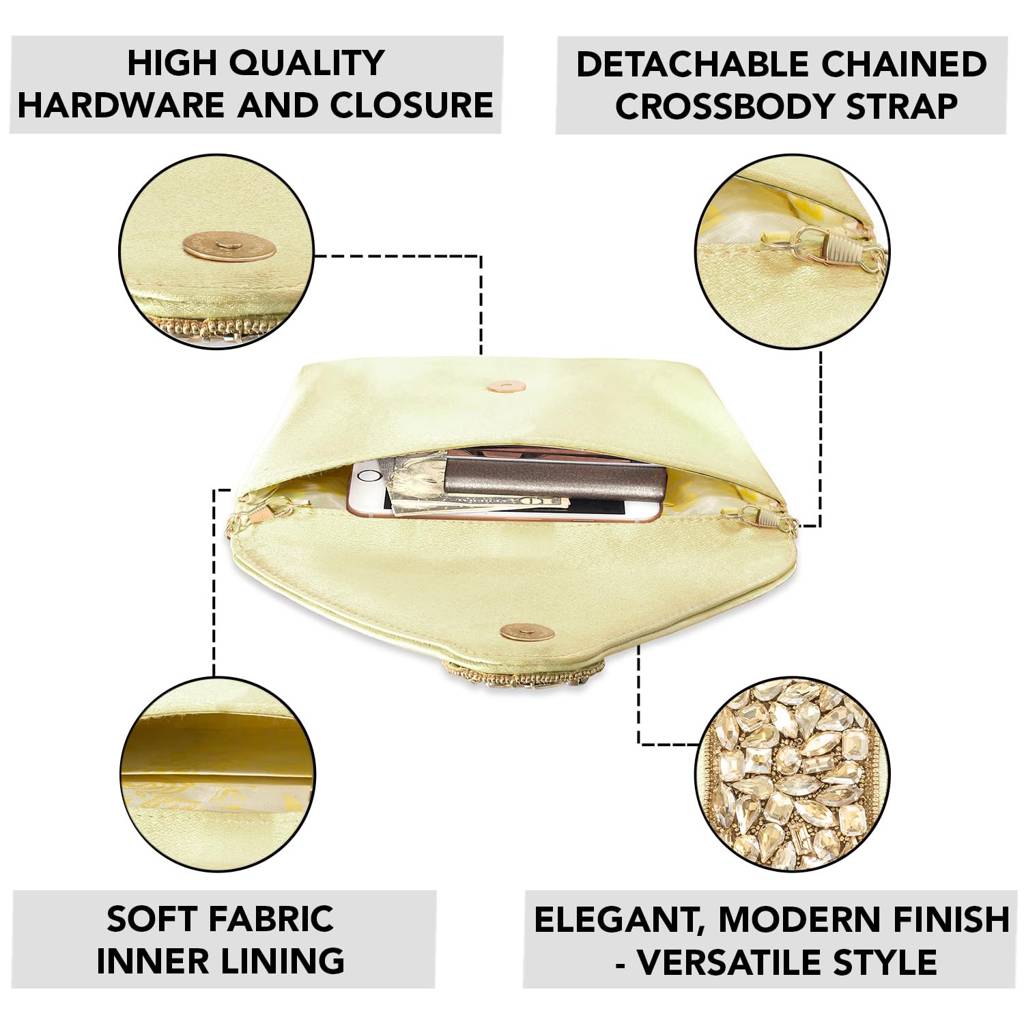 Clutch Women'S Purse Bridal Bag For Casual Detachable Strap Evening Sling Bag : C61G