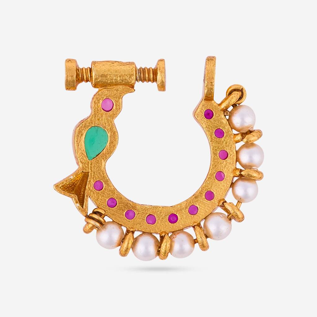 Gold Plated - Bridesmaid Temple Nath - 452608 : 452608