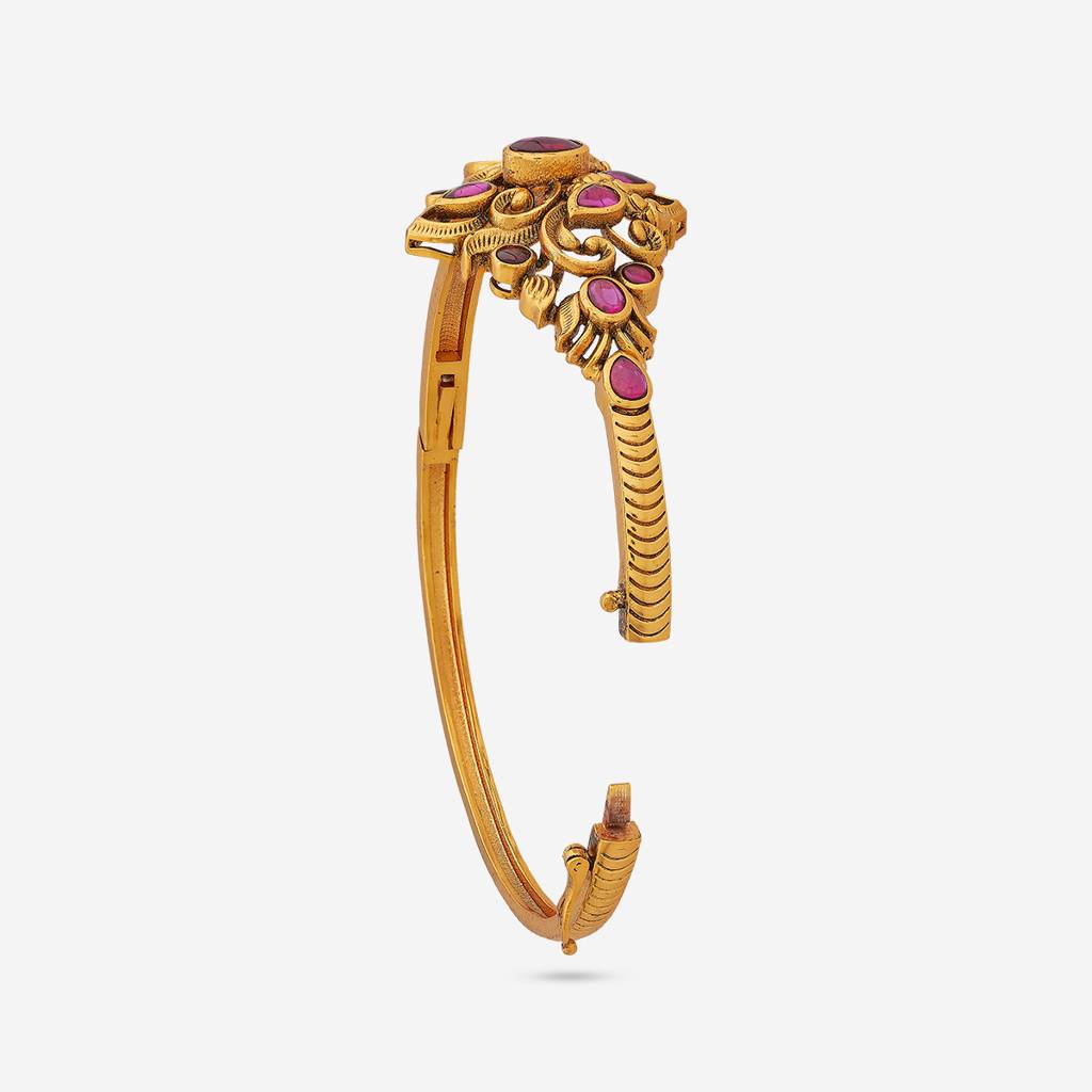 Ruby Gold - Plated Festive Antique Kada - 454924 : 454924