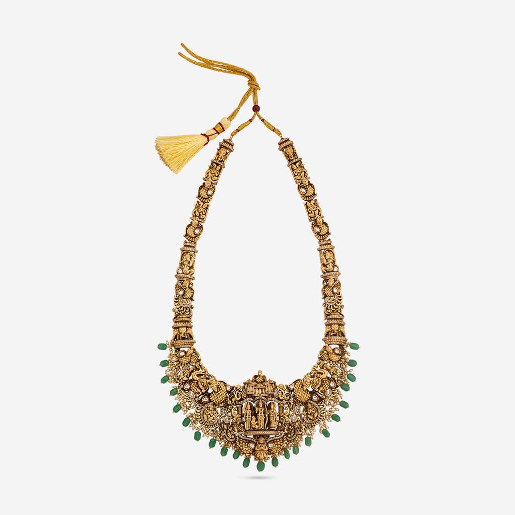 Ruby-Green Gold - Plated Bridesmaid Antique Necklace - 466746 : 466746