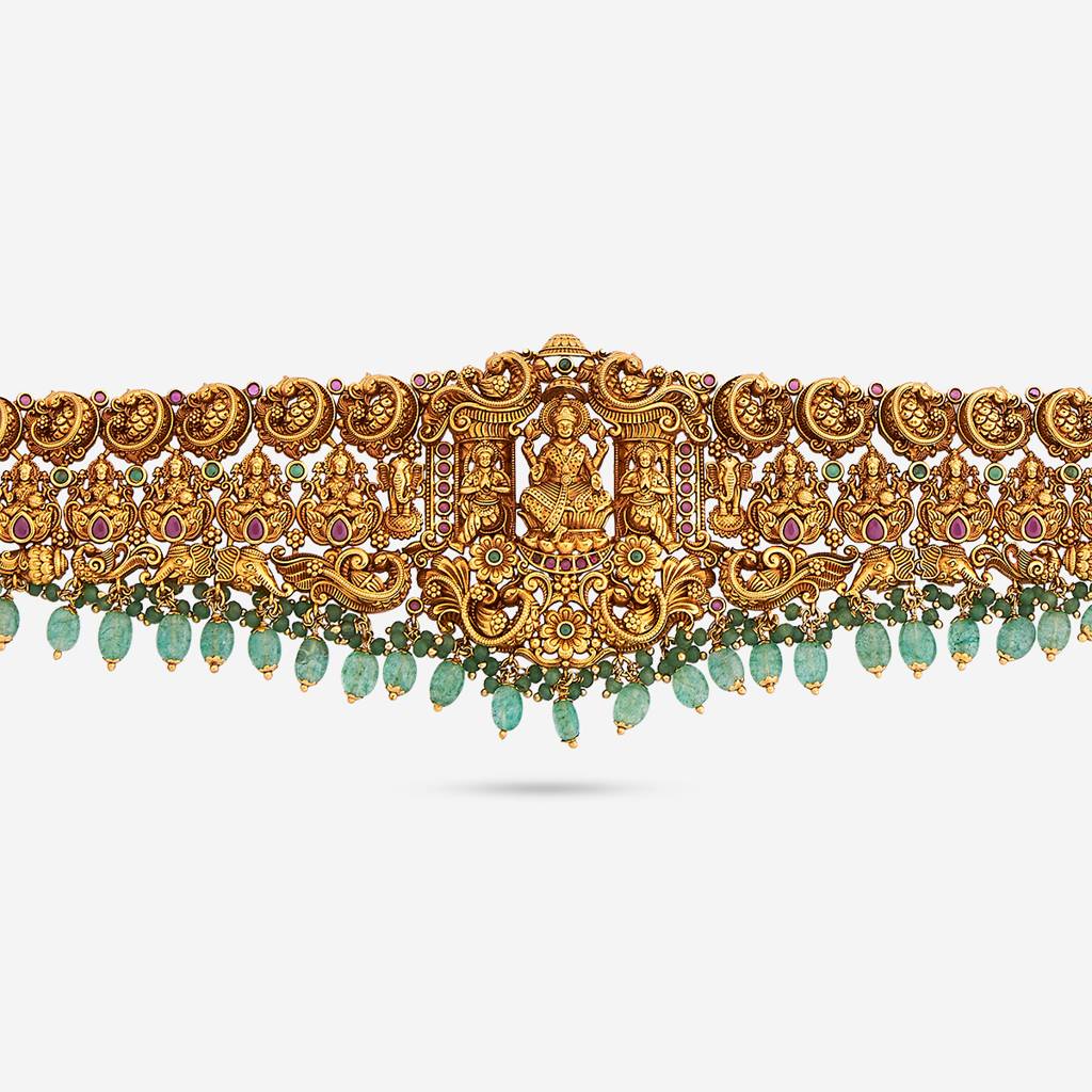 Ruby-Green Gold - Plated Bridal Antique Belt - 441990 : 441990