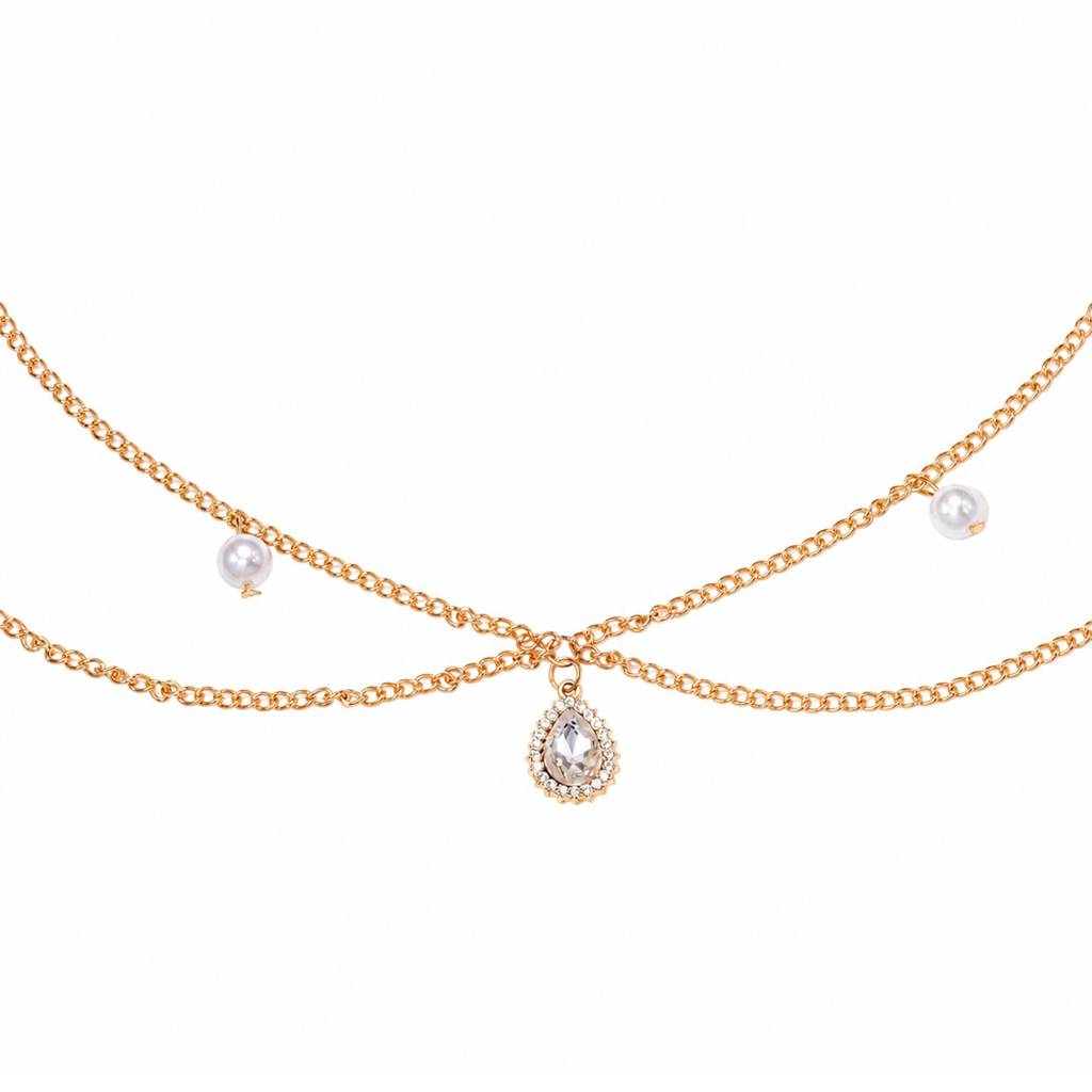 Stylish 2 Layer Belly Chain Kamarband For Women & Girls Gold Plated Pearl Studded Festive Occasion Jewellery Ann : PX9BCH065GW