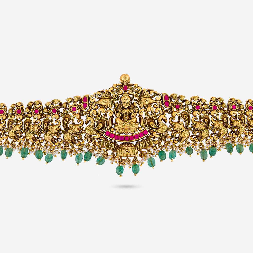 Ruby-Green Gold - Plated Bridesmaid Antique Belt - 460591 : 460591