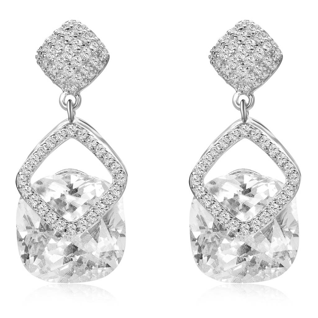 Cubic Zirconia & Crystals Studded Fancy Drop Earring Gift For Women & Girls : PF68E345S
