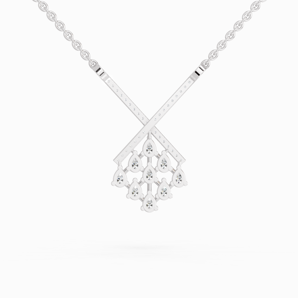 Lab Grown Diamond 0.94 Carat Pear Fashion Pendant Pendants14K : SPN19568-NK-14KW-094CT
