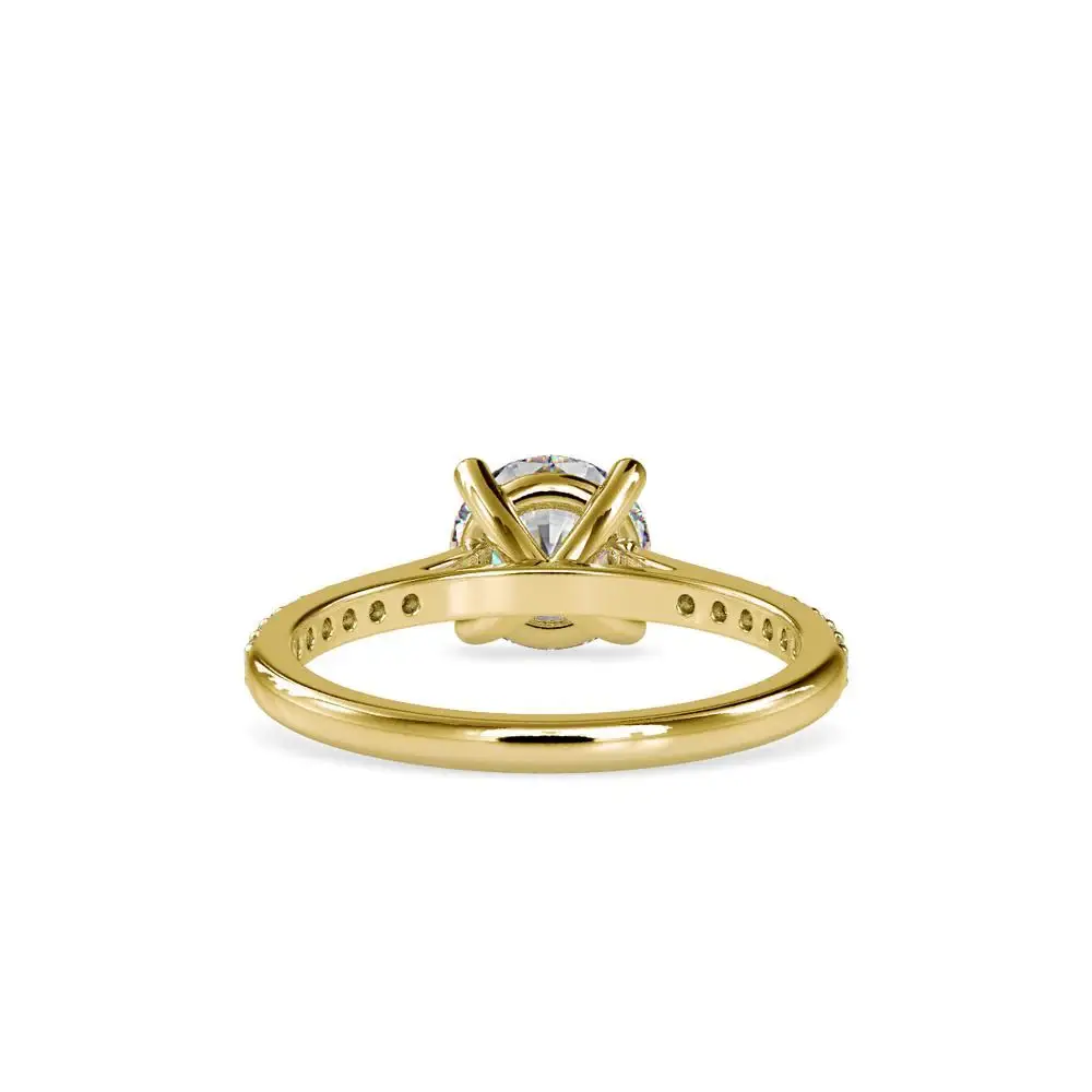 1.6 Carat Round Solitaire With Pave Ring : 09kYellowZNR60F10