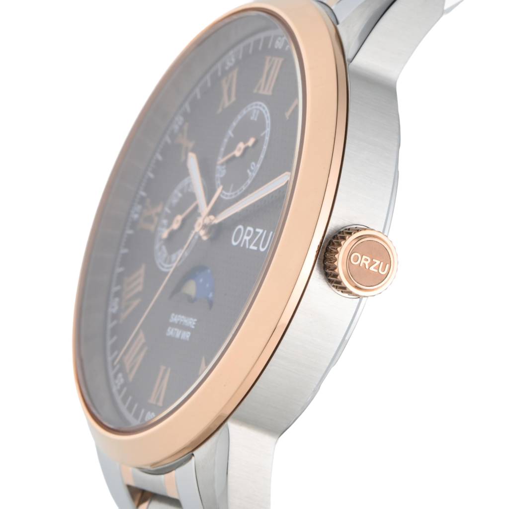 Multifunction Moon Phase Dial Men'S Watch - Mm40021 | Stainless Steel Case & Solid Band | Sapphire Glass | Band Watc : MM40024