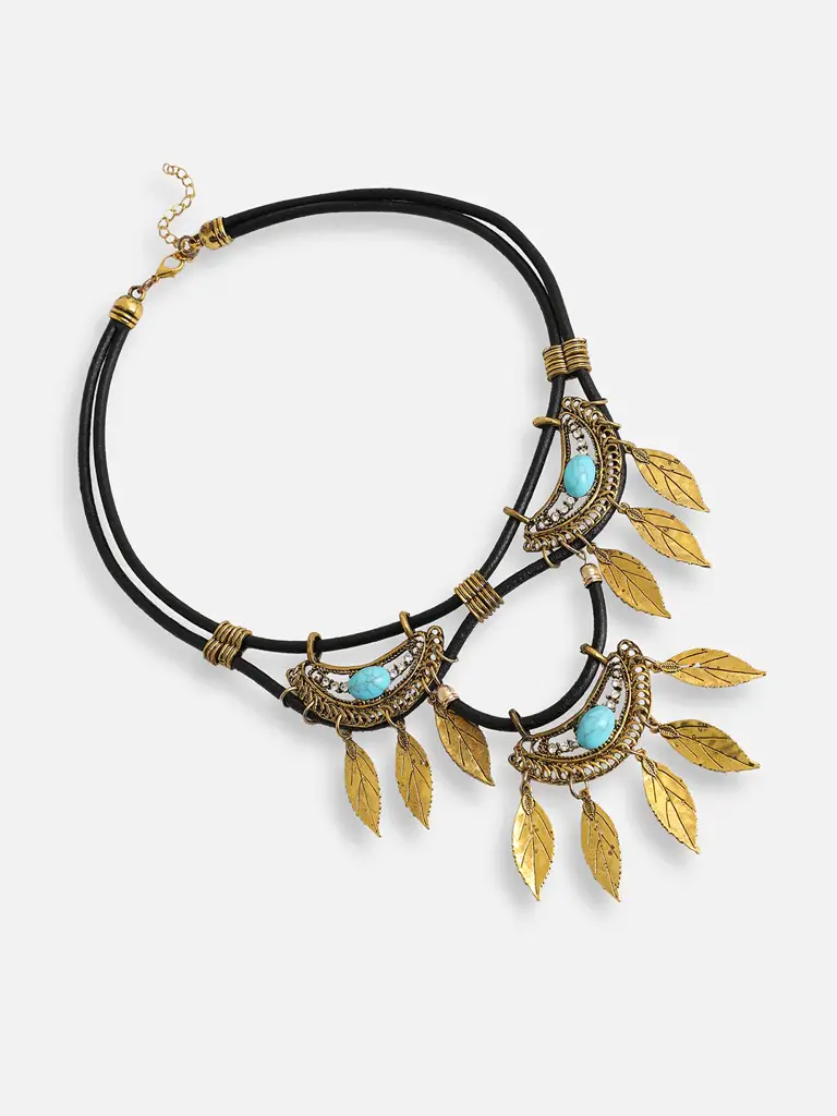 Audrey-Silver Plated American Diamond And Designer Stone Necklace And Earring Set : SOHNCK4367