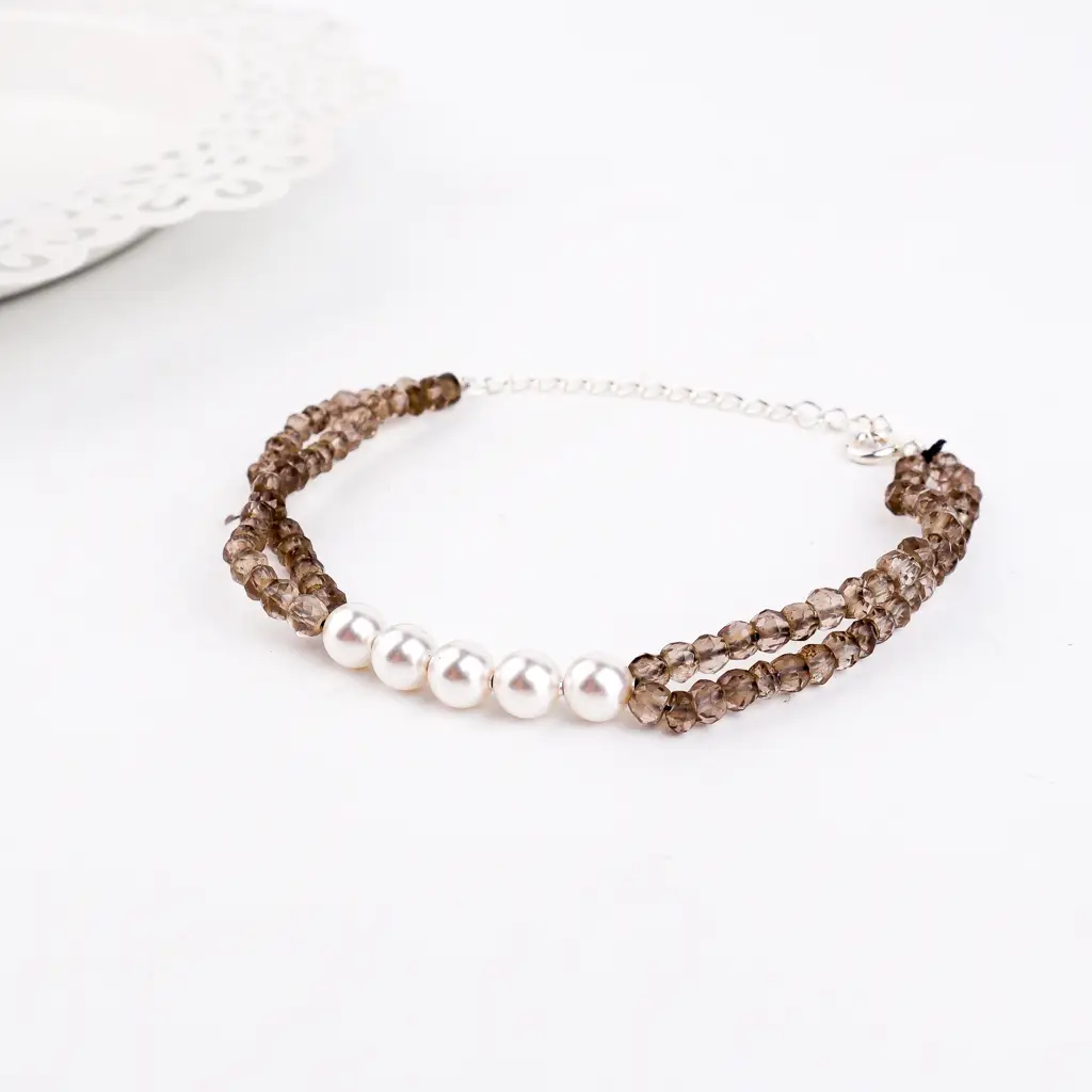 Smoky Quartz & Pearl Bracelet : 55664023