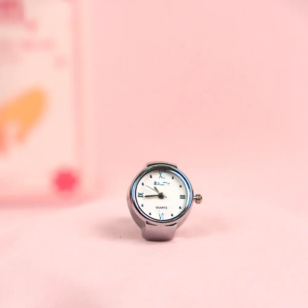Maa, Every Moment Is Yours Radiance Oval Ring With Pink Tennis Bracelet & Girl Boss Salty Watch Ring Set F : WRNRC-271-S-PNK-1