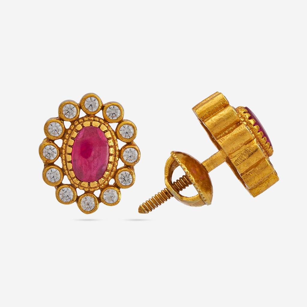 Ruby Gold - Plated Casual Wear Temple Earring - 444740 : 444740