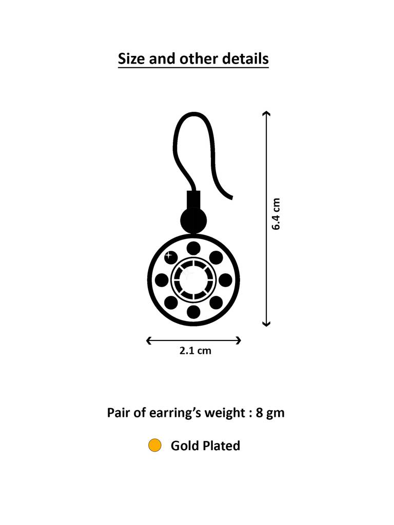 Gold Plated Kundan Square Drop Earrings : ER4169