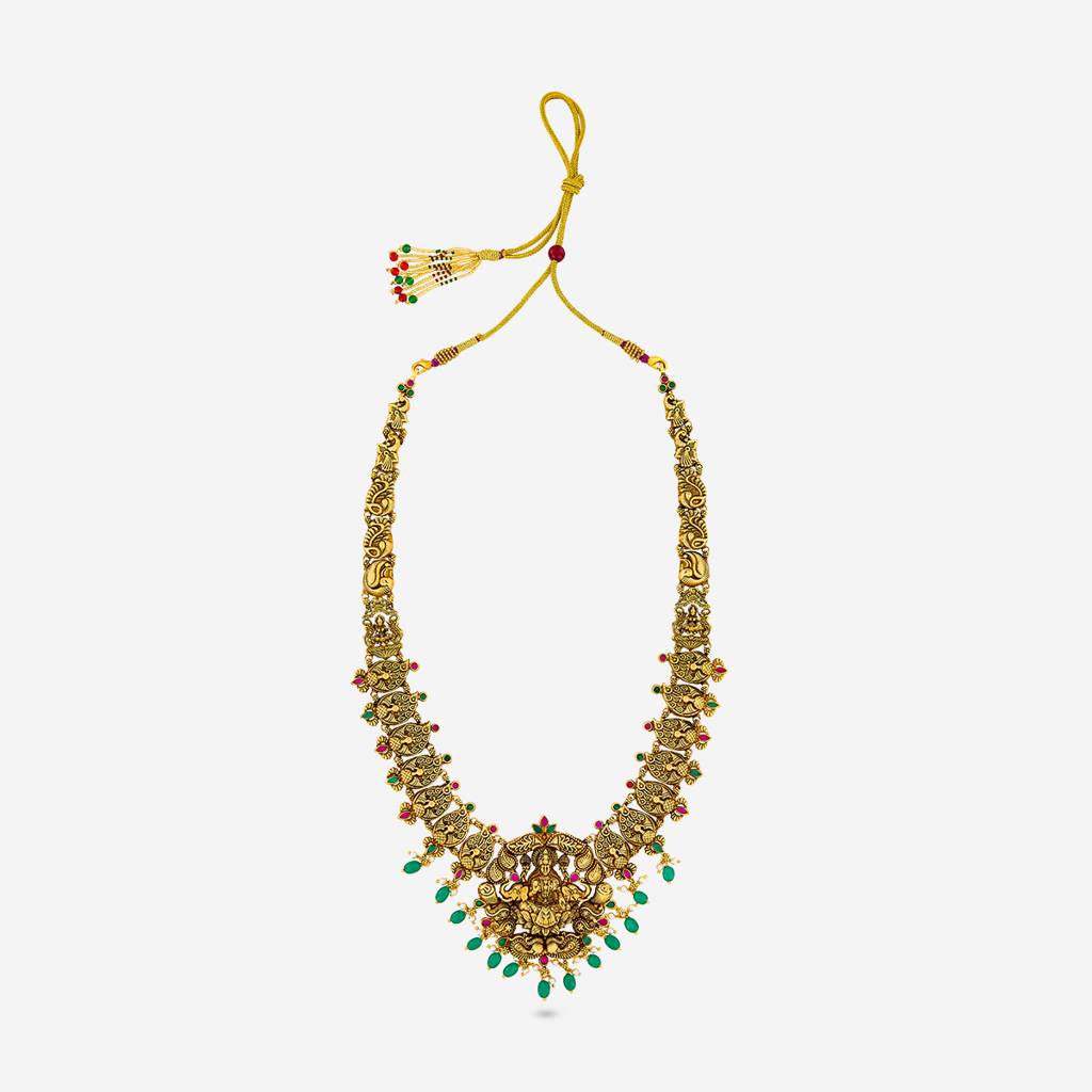 Ruby-Green Gold - Plated Bridesmaid Temple Necklace - 465039 : 465039