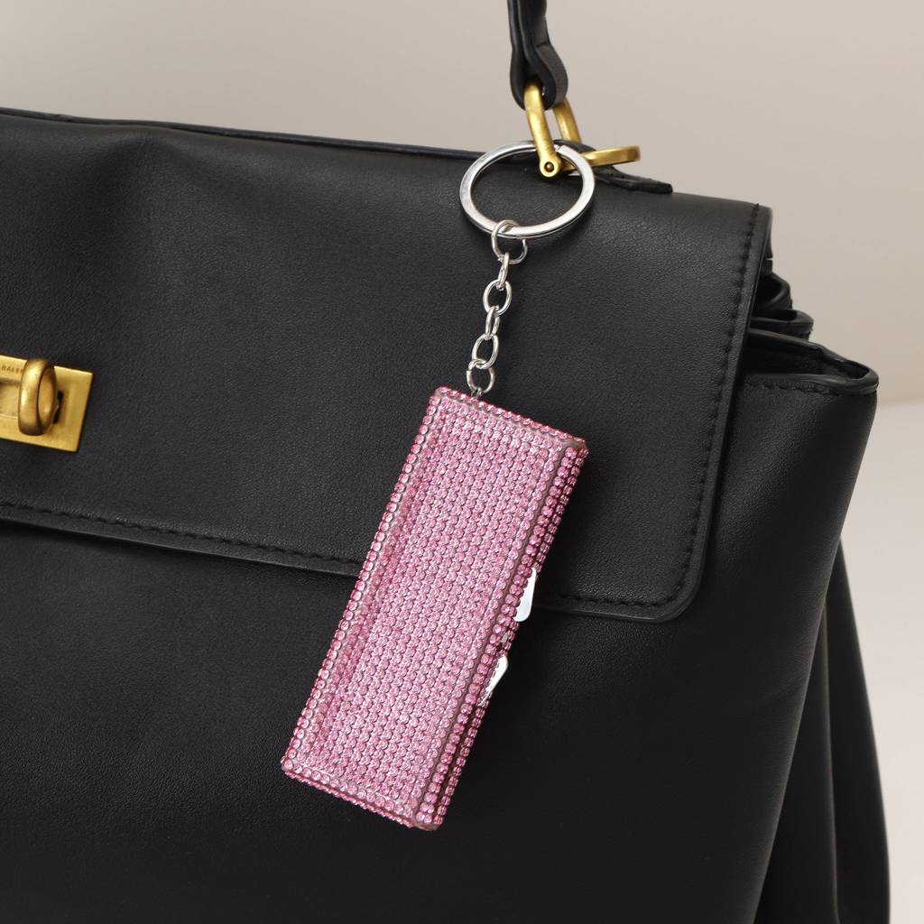 Openable Pink Rhinestone Mini Organiser Backpack Charm : C-BG-0071-S-PK