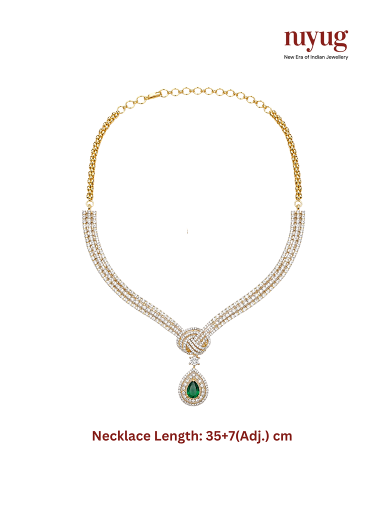 Shagun Emerald Zircon Necklace Set : YI24A1044N