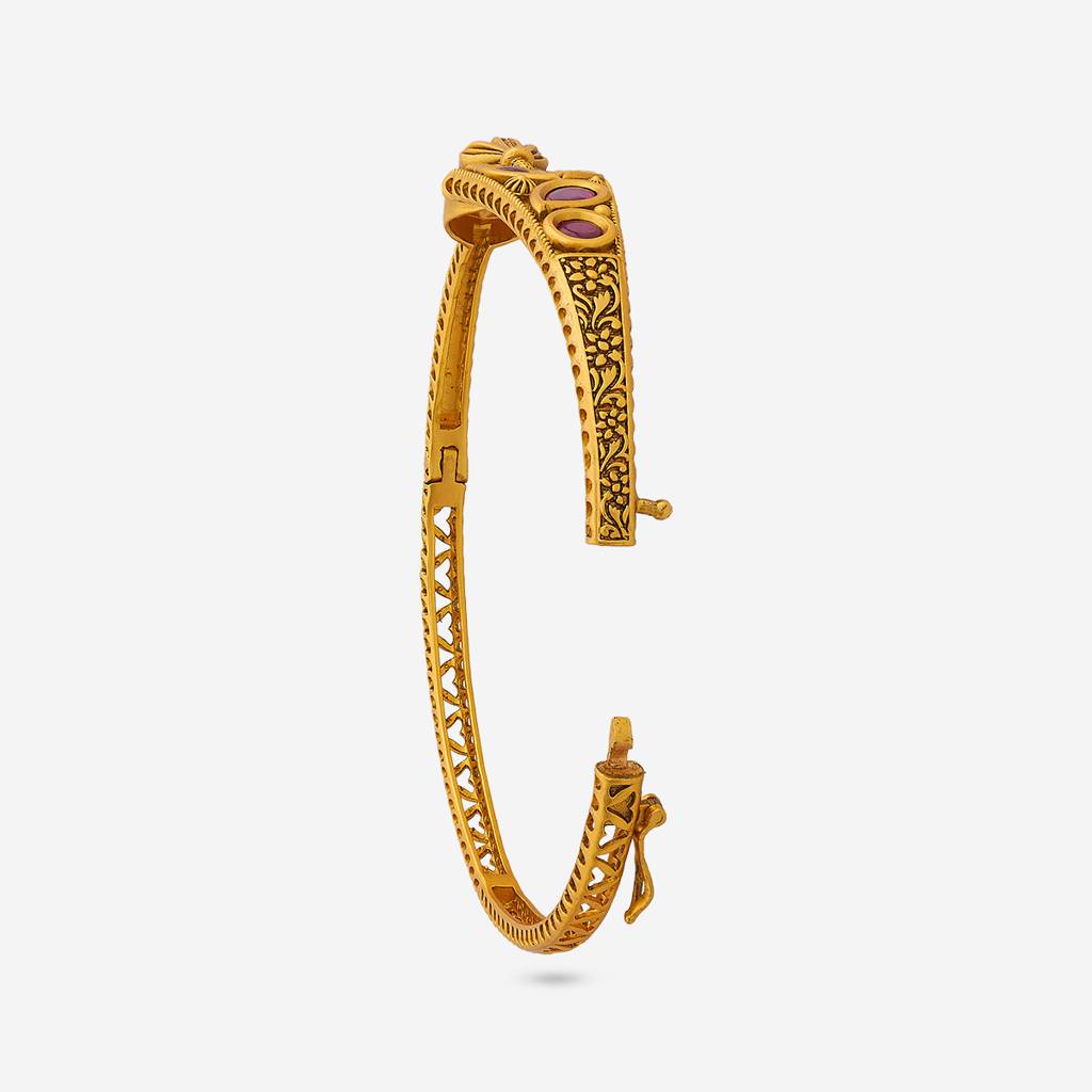 Ruby Gold - Plated Festive Antique Kada - 455800 : 455800