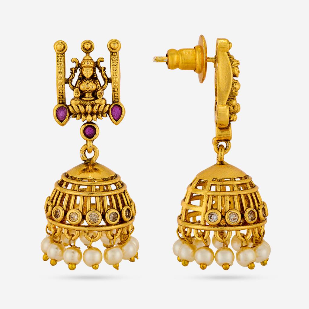 Ruby Gold - Plated Festive Antique Earring - 467517 : 467517