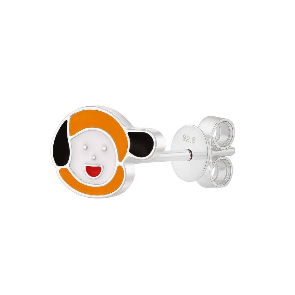 Nipura Happy Puppy Enamel 925 Sterling Silver Stud Earrings For Kids : NERWW01400306