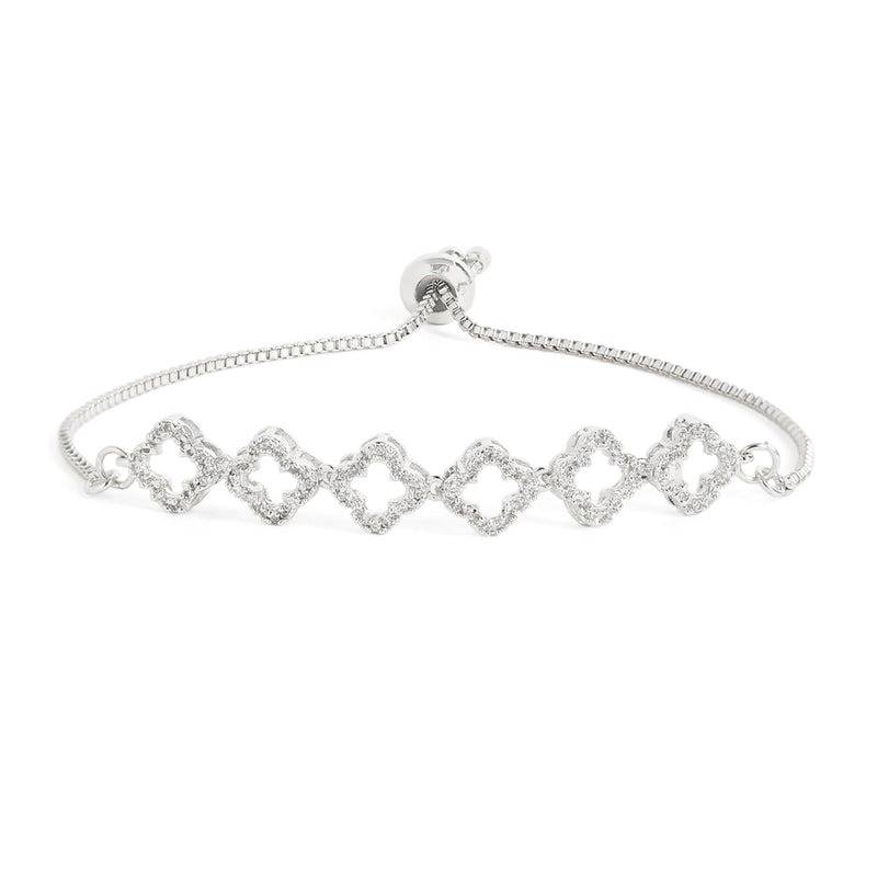 Sleek Clover Chain Bracelet | Cz For Everyday Glam : AD-164-IRWEBR