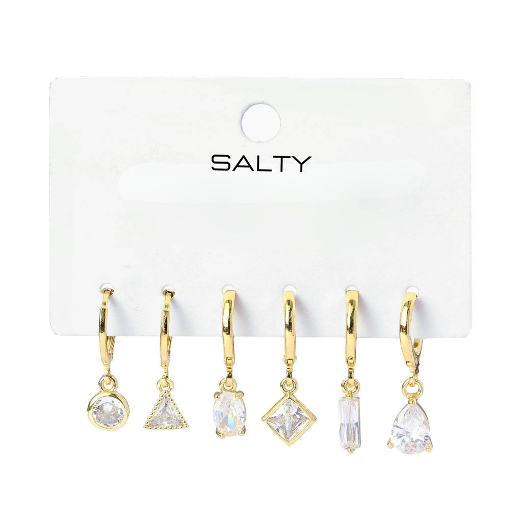 Mis-Match Golden Dimoara Drops Earrings : EC34541-G