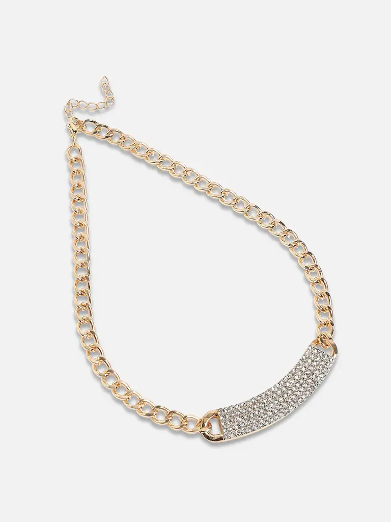 Satyavati-Women'S Crystal Cluster Chainlink Necklace : SOHINC8719