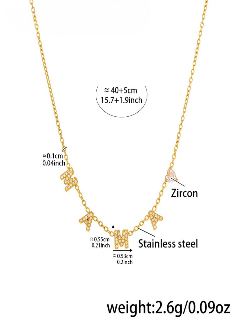 Set Of 2 - 18K Gold Plated Waterproof Mama Heart Zircon Bracelet & Necklace : ALL0725NB297C2